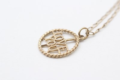 Lot 91 - A 9CT GOLD 'I LOVE YOU' PENDANT NECKLACE (2.3g)