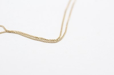 Lot 92 - A 9CT GOLD PEARL CUT BLUE TOPAZ PENDANT NECKLACE (1.3g)
