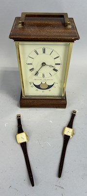 Lot 607 - A KNIGHT AND GIBBONS CLOCK ALONG WITH TWO LUCERNE WRISTWATCHES (3)