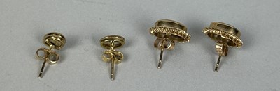 Lot 58 - TWO PAIRS OF 9CT GOLD OPAL EARRINGS (4)