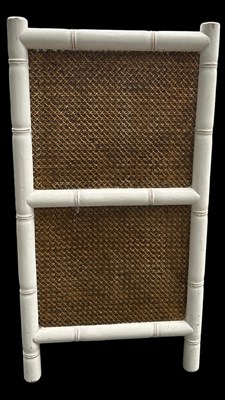 Lot 185 - AN OKA FAUX BAMBOO AND RATTAN CHEST IN WHITE,...