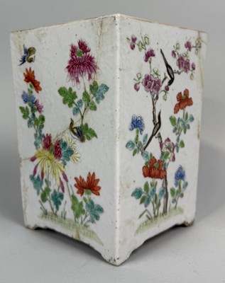 Lot 208 - A CHINESE PORCELAIN PLANTER PAINTED WITH BIRDS AND FLOWERS