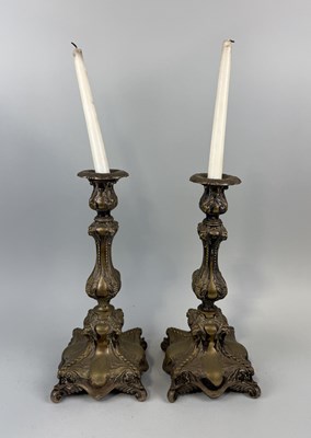 Lot 359 - A PAIR OF WMF ELECTROPLATED CANDLESTICKS