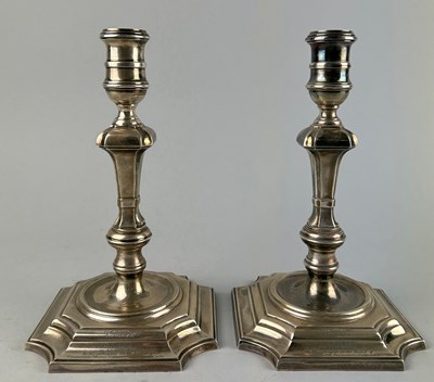 Lot 63 - A PAIR OF SILVER CANDLESTICKS, 

22cm...