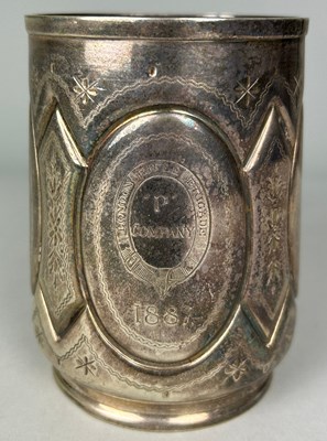 Lot 72 - MILITARY INTEREST: A VICTORIAN SILVER PLATED...