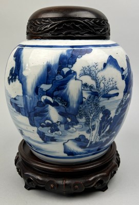 Lot 81 - A CHINESE PORCELAIN KANGXI JAR AND COVER, Qing...