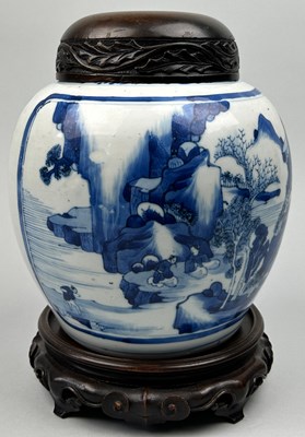 Lot 81 - A CHINESE PORCELAIN KANGXI JAR AND COVER, Qing...