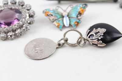 Lot 140 - A COLLECTION OF ANTIQUE SILVER JEWELLERY INC. CHARLES HORNER x 4 25g
