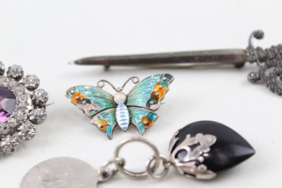 Lot 140 - A COLLECTION OF ANTIQUE SILVER JEWELLERY INC. CHARLES HORNER x 4 25g