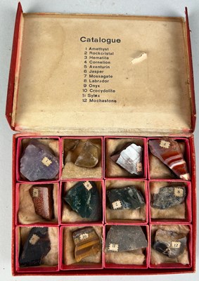 Lot 216 - A SMALL COLLECTION OF MINERALS IN AN ANTIQUE...