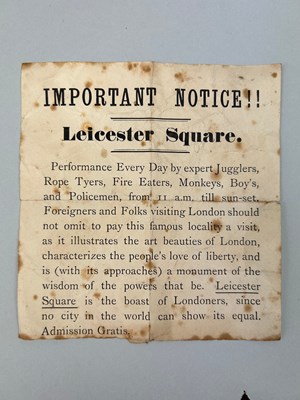 Lot 250 - A 19TH CENTURY PAPER POSTER LONDON FAIRGROUND...