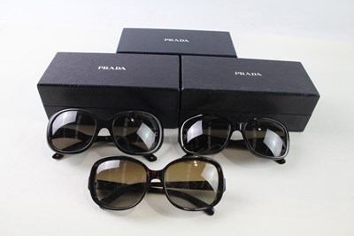 Lot 282 - DESIGNER SUNGLASSES PRADA BRANDED INC BOXES, CASES x 3