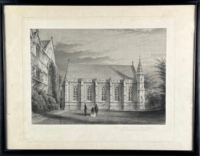 Lot 268 - A BLACK AND WHITE ENGRAVING OF UNIVERSITY...