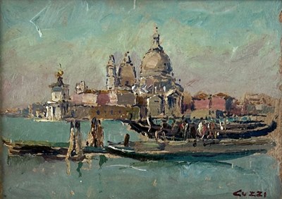 Lot 280 - AN OIL ON BOARD PAINTING OF THE GRAND CANAL IN...