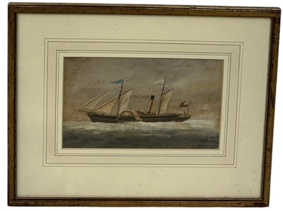 Lot 497 - A WATERCOLOUR PAINTING ON PAPER DEPICTING THE NORTH STAR SHIP, SOUTH EASTER AND CHATHAM RAILWAY COMPANY, DOVER