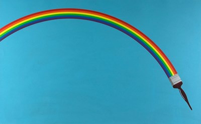 Lot 313 - PATRICK HUGHES (B.1939) 'RAINBOW PAINT'...