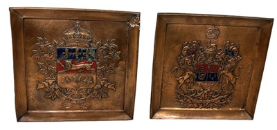 Lot 536 - ALBERT GILLES (FRENCH 1895-1979): TWO COPPER COAT OF ARMS