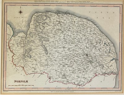 Lot 326 - A MAP OF NORFOLK ENGRAVED BY J&C WALKER,...