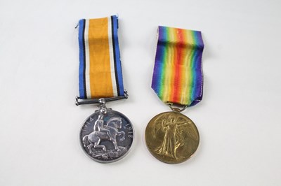 Lot 297 - WW1 MEDAL PAIR 3687 PTE W. J. WOOD OXF. & BUCKS L.