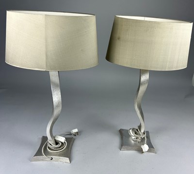 Lot 342 - A PAIR OF PORTA ROMANA 'RIBBON' TABLE LAMPS,...