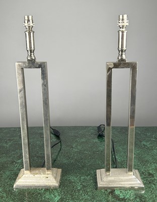 Lot 343 - A PAIR OF CHROME TABLE LAMPS, possibly Porta...