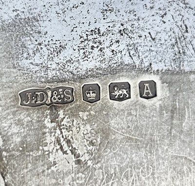 Lot 2 - A LARGE SILVER SALVER MARKED FOR JAMES DEAKIN AND SONS