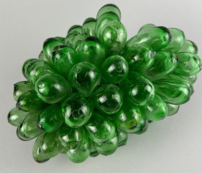 Lot 360 - A MID CENTURY BLOWN GREEN GLASS GRAPE VINE...