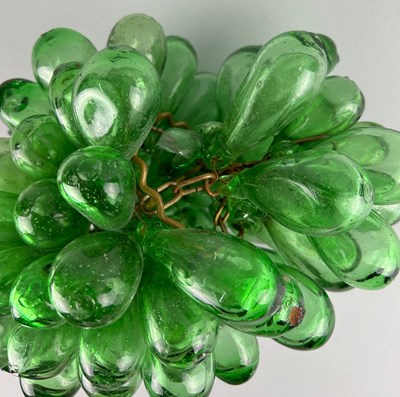 Lot 360 - A MID CENTURY BLOWN GREEN GLASS GRAPE VINE...