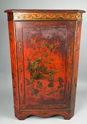 Lot 363 - A GEORGE III 'JAPANNED' CORNER CABINET CIRCA...