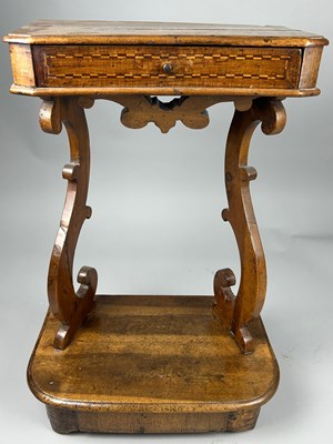 Lot 364 - AN 18TH CENTURY ITALIAN WALNUT PRIE DIEU...