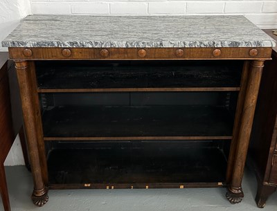 Lot 374 - A VICTORIAN ROSEWOOD OPEN BOOKCASE WITH...