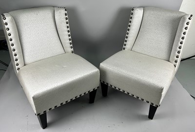 Lot 410 - A PAIR OF SIDE CHAIRS UPHOLSTERED IN...