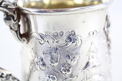 Lot 43 - VICTORIAN .925 STERLING SILVER FIGURAL CHRISTENING CUP