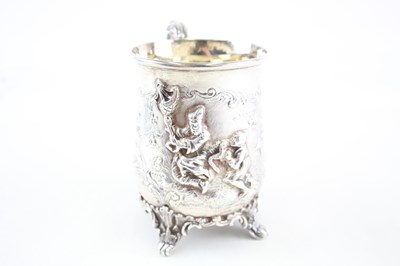 Lot 43 - VICTORIAN .925 STERLING SILVER FIGURAL CHRISTENING CUP