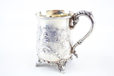 Lot 43 - VICTORIAN .925 STERLING SILVER FIGURAL CHRISTENING CUP