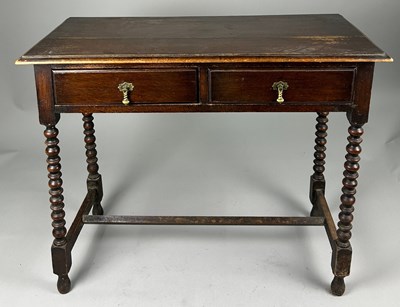 Lot 425 - A CHARLES II DESIGN OAK SIDE TABLE, two...