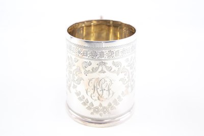 Lot 28 - VICTORIAN .925 STERLING SILVER CHRISTENING CUP