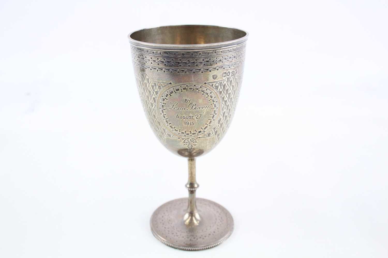 Lot 30 - VICTORIAN .925 STERLING SILVER CHALICE / DRINKING CUP