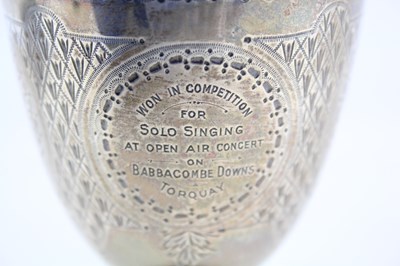 Lot 30 - VICTORIAN .925 STERLING SILVER CHALICE / DRINKING CUP