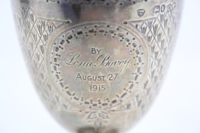 Lot 30 - VICTORIAN .925 STERLING SILVER CHALICE / DRINKING CUP