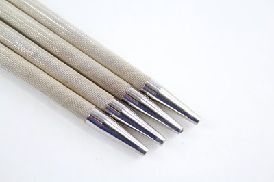 Lot 47 - SET OF 4X .925 STERLING SILVER CRIBBAGE PROPELLING PEN W/ ENAMEL