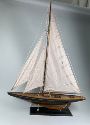 Lot 449 - A LARGE MODEL OF A YACHT

118cm x 96cm