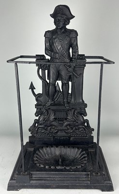 Lot 454 - A 19TH CENTURY CAST IRON 'LORD NELSON' STICK...