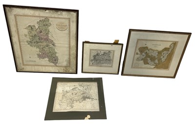 Lot 553 - A SET OF FOUR ANTIQUE MAPS, ONE BY JOHN CARY OF BUCKINGHAMSHIRE, ONE OF SUFFOLK, ANOTHER OF MIDDLESEX