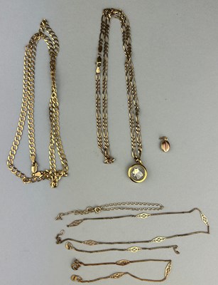 Lot 40 - A 9CT GOLD ITALIAN CHAIN NECKLACE WITH A...