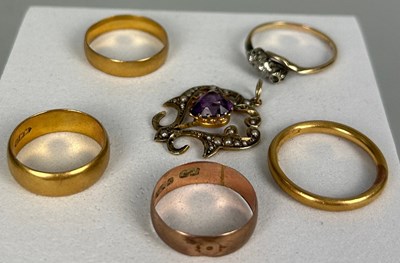 Lot 43 - A COLLECTION OF GOLD RINGS, 

To include: two...