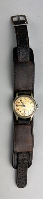 Lot 51 - A WORLD WAR II ARMY WATCH WITH ORIGINAL STRAP