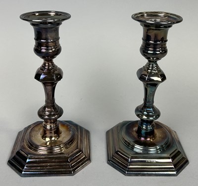 Lot 5 - A PAIR OF WEIGHTED SILVER CANDLESTICKS BY JAMES DEAKIN AND SONS