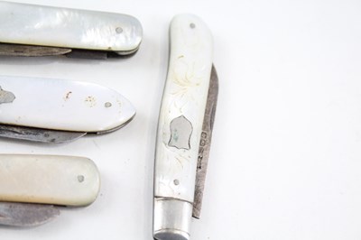 Lot 27 - 5X .925 STERLING SILVER ANTIQUE MOP FRUIT KNIVES