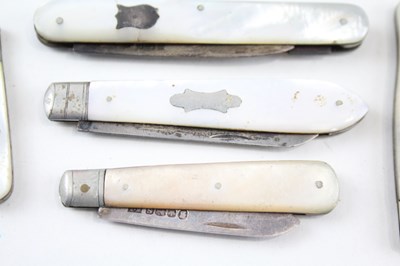 Lot 27 - 5X .925 STERLING SILVER ANTIQUE MOP FRUIT KNIVES